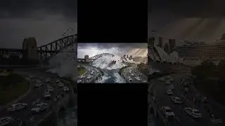What if a mega tsunami hit Sydney Harbour? 🌊😱 #Sydney #Disaster #aivideo  #tsunami  #shorts #short
