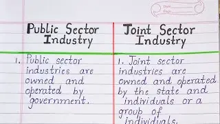 Difference between Public Sector Industry and Joint Sector Industry