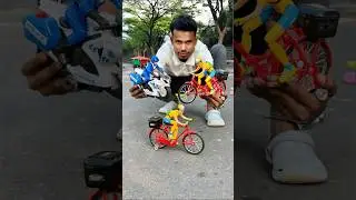 Red Electric 2 ta Cycle vs Rc Police Bike 😊