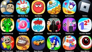 Roblox,Aquapark.io,Sonic Dash,Squid Game Family,Barry's Prison Run,Food Run,Red Ball 4,Tom Time Rush