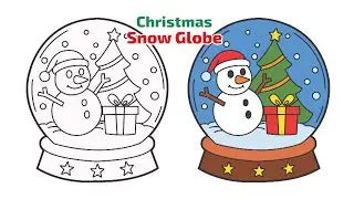 How to Draw a Christmas Snow Globe | Easy Winter Drawing Tutorial