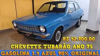 CHEVETTE TUBAR&Atilde;O ANO 75 GASOLINA 1.4 AZUL 90% ORIGINAL R$ 42.900,00
