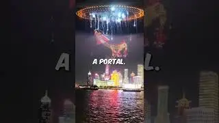 Shanghai&rsquo;s Epic New Year Portal 🐉🎆 #shorts #newyear #fireworks #drone