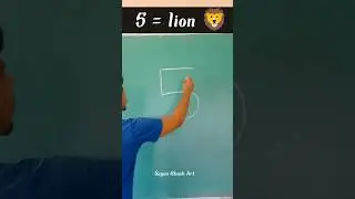 5 = lion drawing🦁- how to draw lion#shorts #art #viral #drawing #shortsfeed #easy