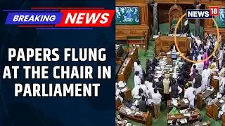 BREAKING NEWS: Kiren Rijiju Moves Suspension Motion as Unruly Opposition MPs Disrupt House | News18