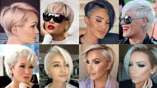 Elegant Beautiful Pixie Bob Haircut 😍 for over 50 Natural Older Women's//undercut short Hair stylel