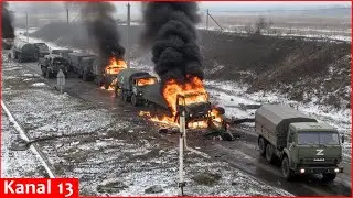 Strike on Russian logistics 60 km deep: supply trucks and a fuel tanker are hit