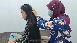 HAIRPLAY | Playing with braided hair, long hair of school girls