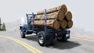 Md-70 Truck with Heavy Logs on Mountain Hills BeamNG Drive 4K Quality Gameplay