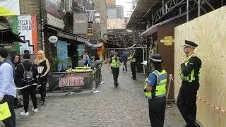 Camden Stables Market Fire aftermath - NEARLY ALL SHOPS NOW REOPENED - 10TH JUNE 2014
