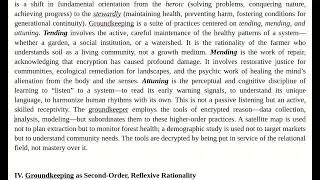 Rationality in Its Decrypted, Restored State: Groundkeeping Reason