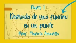 Explicación de la DERIVADA DE UNA FUNCION EN UN PUNTO / Parte 1