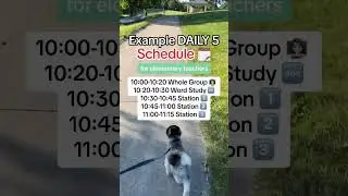 3-Station Daily 5 Schedule Example For Elementary Teachers