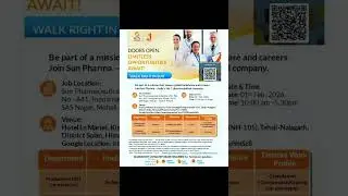 Latest Sun Pharma Freshers Jobs 2026 | Latest Sun Pharma Recruitments 2026 #sunpharma #jobs #shorts