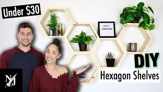 DIY HEXAGON SHELVES | UNDER $30! *NO NAIL GUN NEEDED*