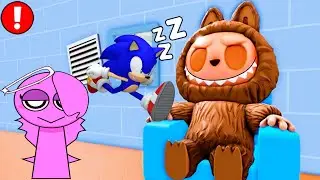 Sprunki Rose & Sonic Played Team Evil Labubu Escape Obby in ROBLOX | Incredibox