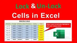 How to Lock and Un Lock Cells with password in Excel | Excel Totorial