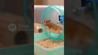 A hamster exercises by running on a wheel with a calorie counter. 🐹 #wholesome #cute#hamsuter