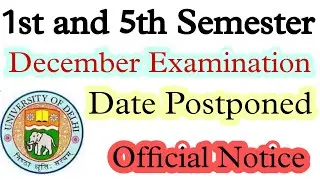 1st and 5th Semester December Exams Date Postponed 2022 | SOL December Examination Postponed 2022