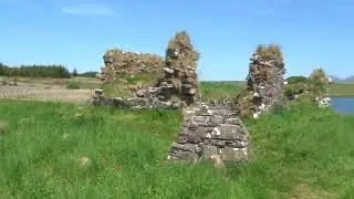 Historic Lord of the Isles site - Finlaggan Chapel and Loch on island of Islay Argyll Scotland UK