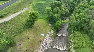 Bevens Creek Dam removal flyover August 6, 2025.