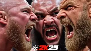 Brock Lesnar vs Triple H & Braun Strowman &ndash; 2 on 1 Handicap Match | WWE 2K25