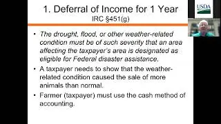 Weather Related Sales of Livestock: Income Tax Management Issues