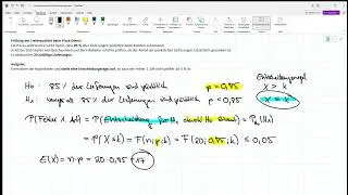 6.1.3 Hypothesentest mit Entscheidungsregel Stochastik Hessen Abitur