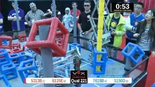 2015 VRC Engr Q221 - 5313B 6135E vs 7618B 5150D - 58 to 64 - VEX Worlds 2015 - Engineering Division