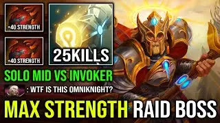 How to 1v5 Solo Mid Omniknight Against Invoker with Max Strength Double Heart of Tarrasque Dota 2