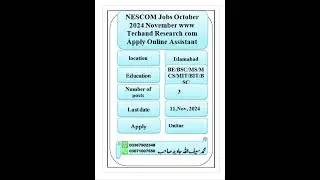 Success spectrum job information NESCOM Jobs October 2024 November www techandresearch com