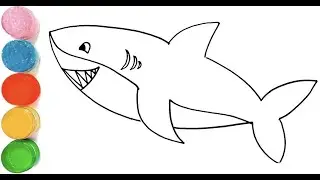 Shark Drawing, Painting and Colouring for Kids, Toddlers | How to Draw Sea Animals