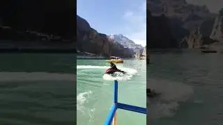 ATTABAD LAKE 🏞️ GETSKI RIDE  - that bump in -2  #cold #ride #peace #lake #mountains #hunza #travel