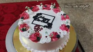 Easy cake decorating tutorial for beginners homebaker 🎉🎂|simple and easy cake decoration ideas 💡