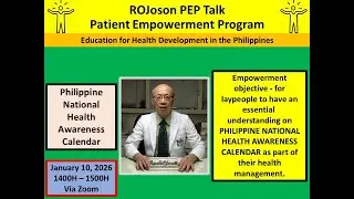 ROJoson PEP Talk: Philippine National Health Awareness Calendar - 2026