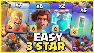 NEW ROOT RIDER BARBARIAN KICKER Attack + Super Archer Clone | TH16 Attack Strategy