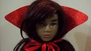 DIY - gola de vampira de E. V. A. com glitter muito fácil de fazer #fantasia 