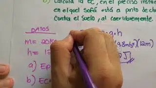 Energía cinética y potencial con caída libre -ejemplo 3. instagram: dany_san_roman