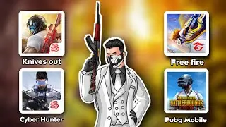 Free Fire vs Pubg Mobile vs knives out vs cyber hunter Comparison