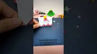 DIY Santa Hat Envelope Tutorial | Festive Christmas Gift Wrap #diy #handmade #shorts #christmas