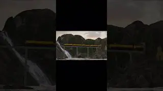 Train Crossing Mountain Bridge Animation/VFX 🌄🚆 #trainanimation #animationvfx #blenderanimation #vfx