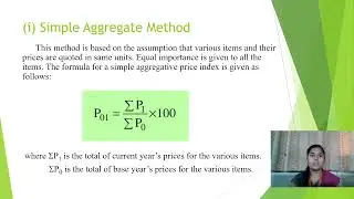 Index Number - Unweighted Index  type 1 Simple Aggregate Method