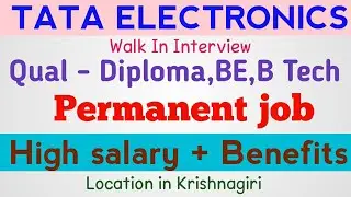 TATA ELECTRONICS latest jobs in Tamil / Tata electronics jobs in Krishnagiri / Tata jobs