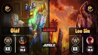 Challenger OLAF [Conqueror] (Jungle) VS  LEE SIN - Challenger KR Patch 10.8