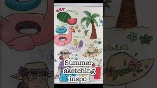 Drawing inspiration for summer ! ☀️🌴 #inspiration #summerart ￼￼