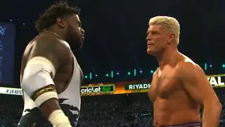 Powerhouse Hobbs Attack Cody Rhodes on his debut  at WWE royal rumble match as Royce keys entrance