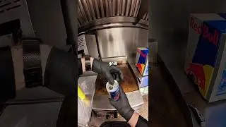 Cleaning a grill with Red Bull