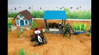 DIY Mini Cow Barn After the Storm | Rebuilding a Tiny Farm Model | Planets Toy Game
