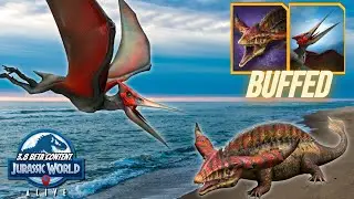 Pteranodon & Scaphotator Buffed Epics- First Look! (Jurassic World Alive beta)