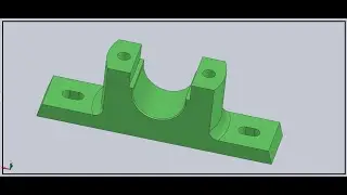 Plummer Block in Solid Works (Part-1) boss-extrude, extruded cut, hole wizard.